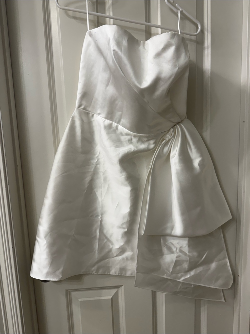 Sachin + Babi Ivory Strapless Satin Cocktail Dress